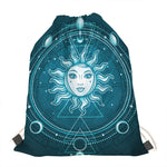 Geometric Celestial Sun And Moon Print Drawstring Bag