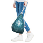 Geometric Celestial Sun And Moon Print Drawstring Bag