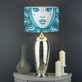 Geometric Celestial Sun And Moon Print Drum Lamp Shade