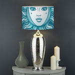 Geometric Celestial Sun And Moon Print Drum Lamp Shade