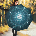 Geometric Celestial Sun And Moon Print Foldable Umbrella