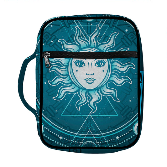 Geometric Celestial Sun And Moon Print Front Pocket Bible Bag