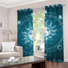 Geometric Celestial Sun And Moon Print Grommet Curtains