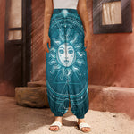 Geometric Celestial Sun And Moon Print Harem Pants