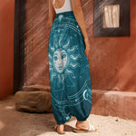 Geometric Celestial Sun And Moon Print Harem Pants