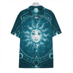 Geometric Celestial Sun And Moon Print Hawaiian Shirt