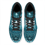 Geometric Celestial Sun And Moon Print High Top Leather Sneakers