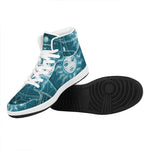 Geometric Celestial Sun And Moon Print High Top Leather Sneakers