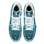 Geometric Celestial Sun And Moon Print High Top Leather Sneakers