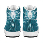 Geometric Celestial Sun And Moon Print High Top Leather Sneakers