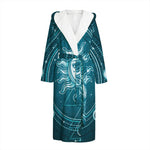 Geometric Celestial Sun And Moon Print Hooded Bathrobe