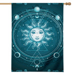 Geometric Celestial Sun And Moon Print House Flag