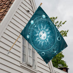 Geometric Celestial Sun And Moon Print House Flag