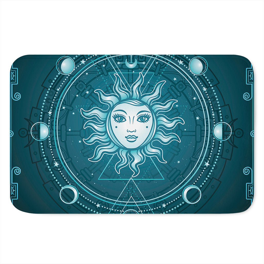 Geometric Celestial Sun And Moon Print Indoor Door Mat
