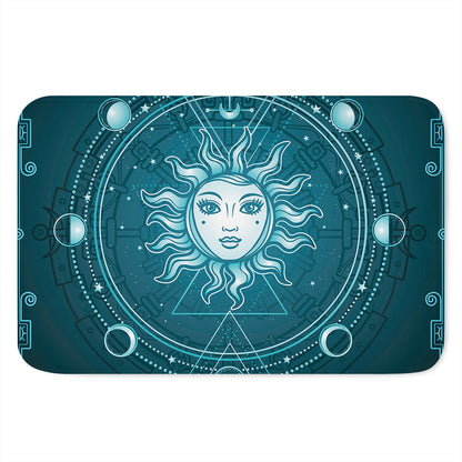 Geometric Celestial Sun And Moon Print Indoor Door Mat