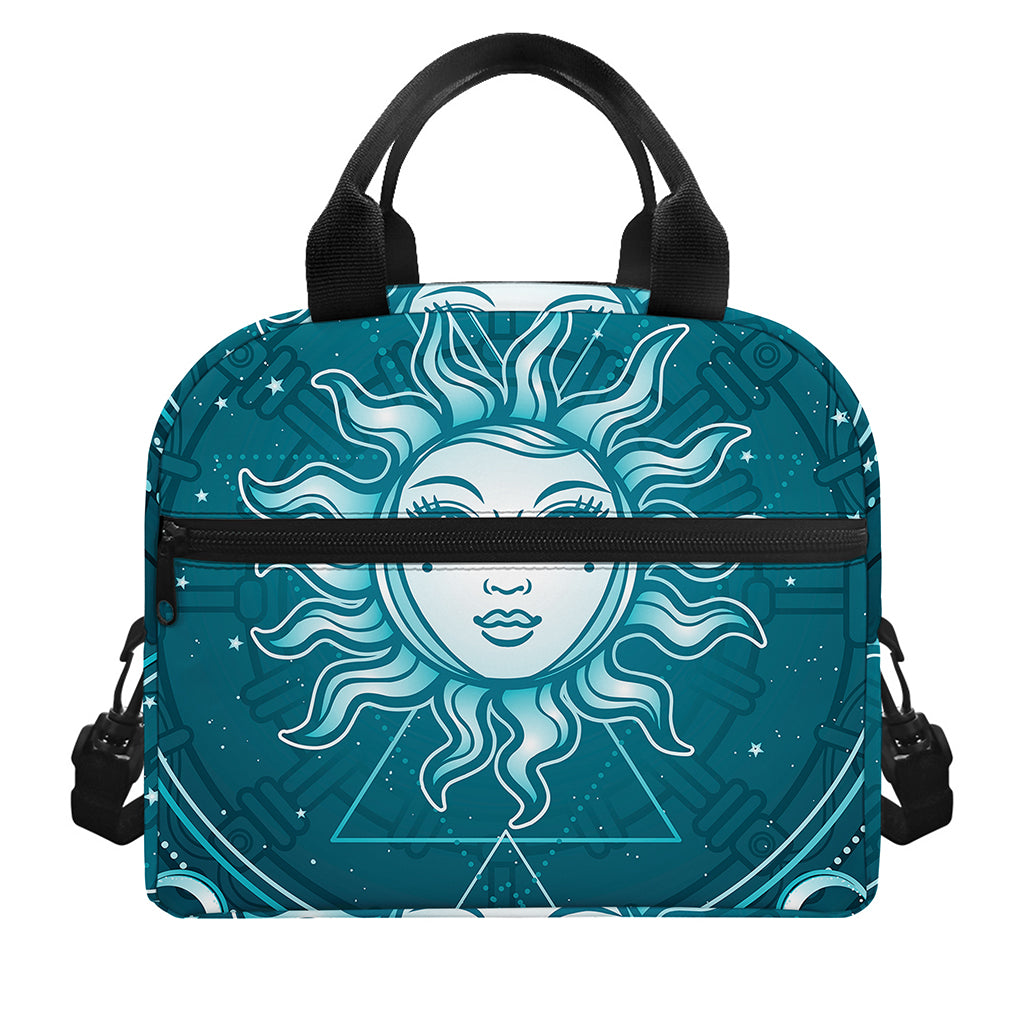 Geometric Celestial Sun And Moon Print Insulated Lunch Bag