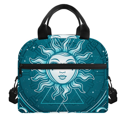 Geometric Celestial Sun And Moon Print Insulated Lunch Bag