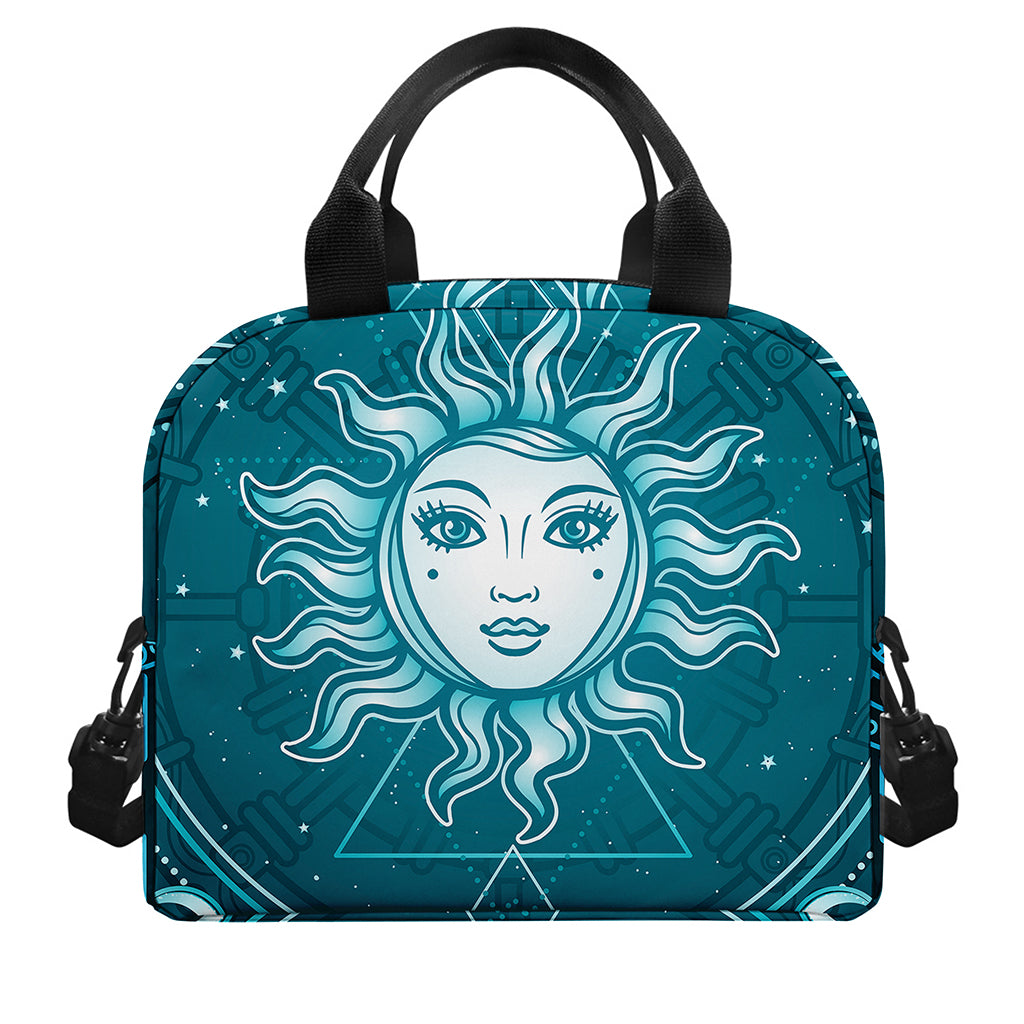 Geometric Celestial Sun And Moon Print Insulated Lunch Bag