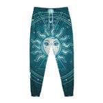Geometric Celestial Sun And Moon Print Jogger Pants