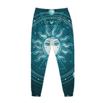 Geometric Celestial Sun And Moon Print Jogger Pants