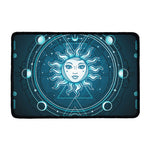 Geometric Celestial Sun And Moon Print Kitchen Mat