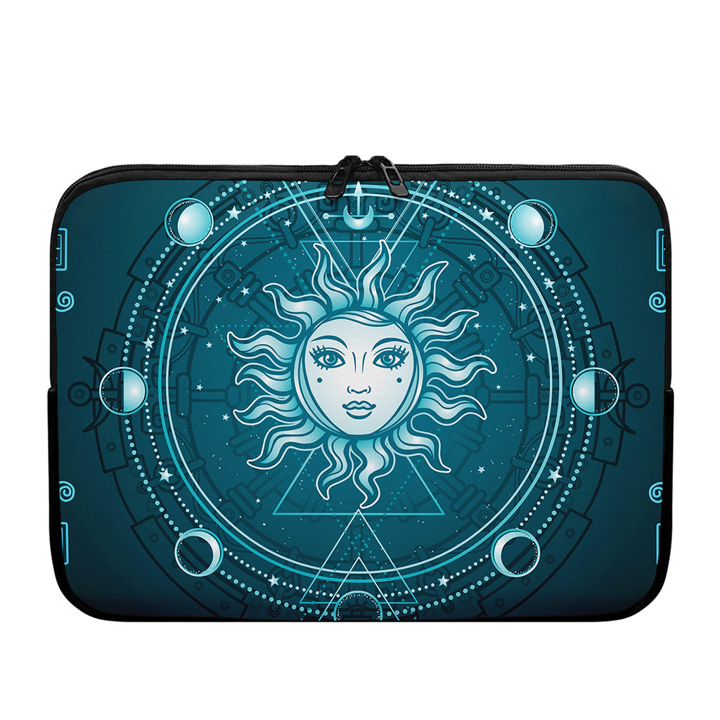 Geometric Celestial Sun And Moon Print Laptop Sleeve