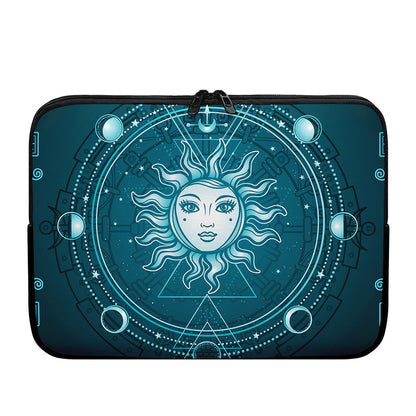Geometric Celestial Sun And Moon Print Laptop Sleeve