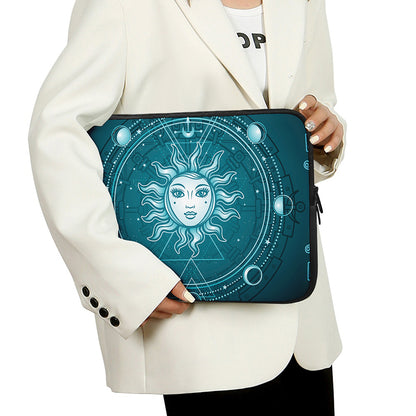Geometric Celestial Sun And Moon Print Laptop Sleeve