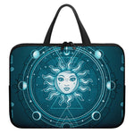 Geometric Celestial Sun And Moon Print Laptop Sleeve With Handle