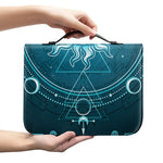 Geometric Celestial Sun And Moon Print Leather Bible Cover