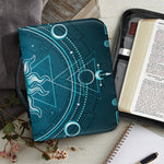 Geometric Celestial Sun And Moon Print Leather Bible Cover