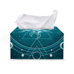 Geometric Celestial Sun And Moon Print Leather Tissue Box Cover