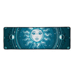 Geometric Celestial Sun And Moon Print Long Kitchen Mat