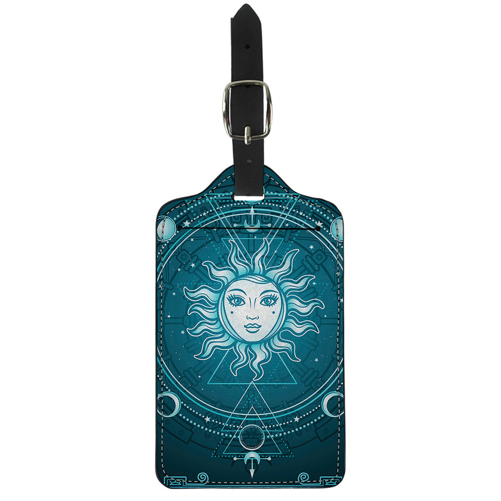 Geometric Celestial Sun And Moon Print Luggage Tag