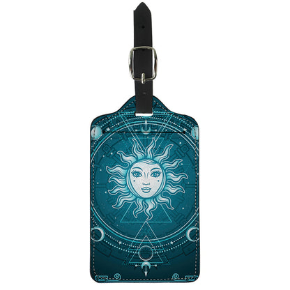 Geometric Celestial Sun And Moon Print Luggage Tag