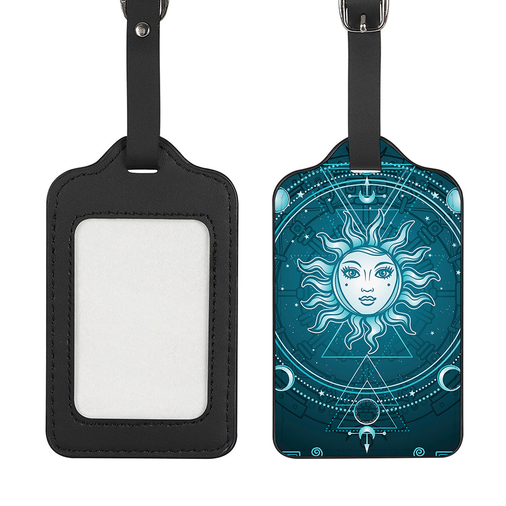 Geometric Celestial Sun And Moon Print Luggage Tag
