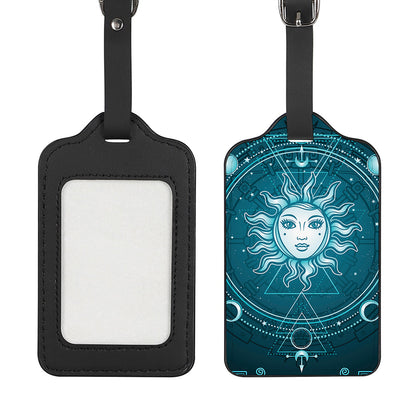 Geometric Celestial Sun And Moon Print Luggage Tag