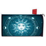 Geometric Celestial Sun And Moon Print Mailbox Cover