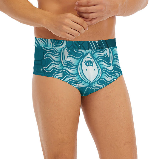 Geometric Celestial Sun And Moon Print Men's Briefs