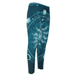 Geometric Celestial Sun And Moon Print Men's Compression Pants