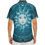 Geometric Celestial Sun And Moon Print Men's Deep V-Neck Shirt