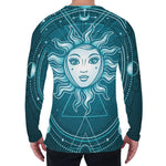 Geometric Celestial Sun And Moon Print Men's Long Sleeve T-Shirt