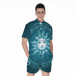 Geometric Celestial Sun And Moon Print Men's Rompers