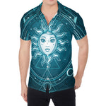 Geometric Celestial Sun And Moon Print Men's Shirt