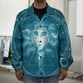 Geometric Celestial Sun And Moon Print Men's Shirt Jacket