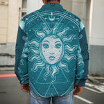 Geometric Celestial Sun And Moon Print Men's Shirt Jacket
