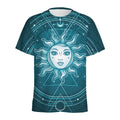 Geometric Celestial Sun And Moon Print Men's Athletic T-Shirt