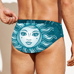 Geometric Celestial Sun And Moon Print Men's Swim Briefs