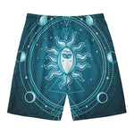 Geometric Celestial Sun And Moon Print Men's Swim Trunks