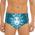Geometric Celestial Sun And Moon Print Men's Triangle Swim Briefs